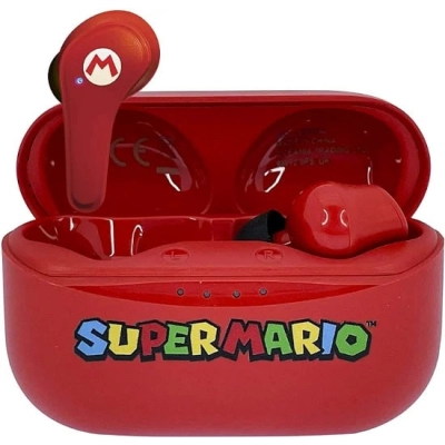 Dječje slušalice OTL, Super Mario Icon TWS, in-ear, bežične, bluetooth, mikrofon, crvene   - Slušalice za smartphone