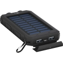 Prijenosno napajanje powerbank GOOBAY 8000mAh, 2x USB A 2.0, USB micro B 2.0, Power Delivery,s LED svijetlom i kompasom, solarno punjenje, crni