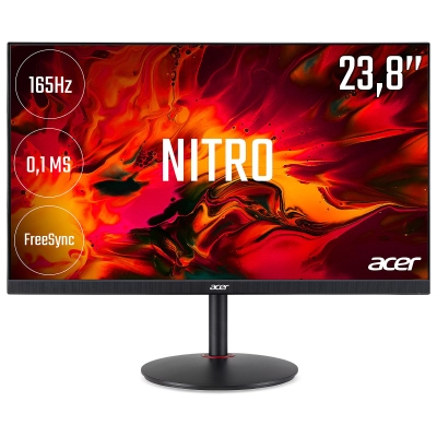 Monitor 23.8incha ACER Nitro XV240YPbmiiprx, UM.QX0EE.P01, 165Hz, FHD, IPS, LED, 2ms, 2x HDMI, 1x DP, pivot, crni