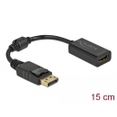 Adapter DELOCK, DisplayPort (M) na HDMI (Ž), 15cm  61011
