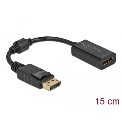 Adapter DELOCK, DisplayPort (M) na HDMI (Ž), 15cm  61011   - DeLock