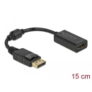 Adapter DELOCK, DisplayPort (M) na HDMI (Ž), 15cm 61011