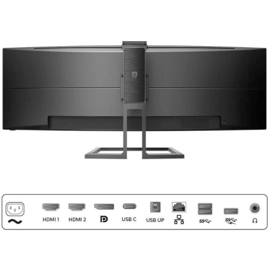 Monitor 49incha PHILIPS 499P9H/00, Dual Quad HD, VA, 70Hz, 5ms, 450cd/m2, 3000:1, zakrivljeni, crni