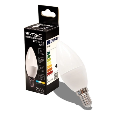 Žarulja LED E14 4W, 4000K, neutralno svijetlo, svijeća, VT-1818, SKU-4166 - V-TAC Žarulja LED E14 4W, 4000K, neutralno svijetlo, svijeća, VT-1818, SKU-4166 - V-TAC