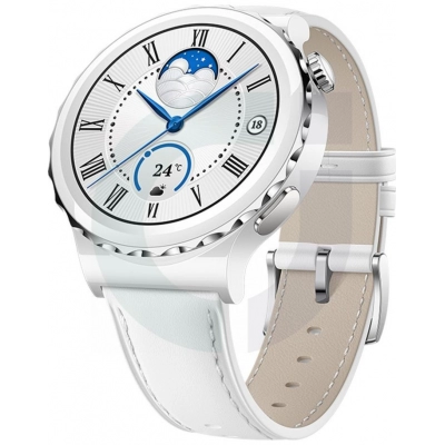 Pametni sat HUAWEI Watch GT3 Pro 43mm, kožni bijeli remen   - Pametni sportski satovi