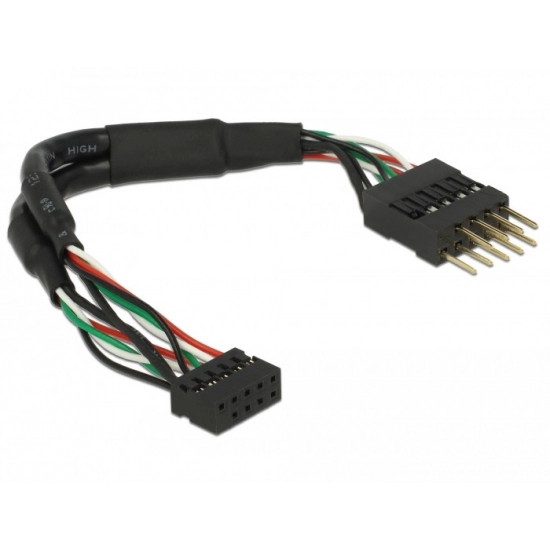 Kabel DELOCK, USB int. 0,12m 10 pin head. Ž > USB 2.0 10pin head M 41977
