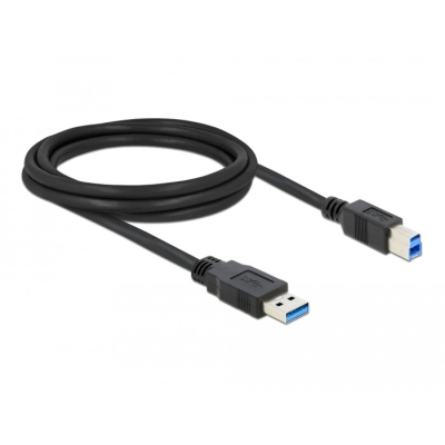Kabel DELOCK, USB 3.0 Type-AM > USB 3.0 Type-BM 2.0 m black 85068   - Podatkovni kabeli