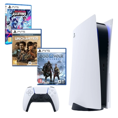 Igraća konzola SONY PlayStation 5 C Chassis + God of War: Ragnarok VCH PS5 + Destruction AllStars PS5 + Uncharted: Legacy of Thieves Collection PS5