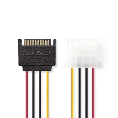 Kabel NEDIS, SATA power 15-pin(M) < 1x Molex(F), 0.15 m   - Naponski kabeli