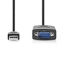 Kabel NEDIS, USB (A) > RS232  0,9m, crni