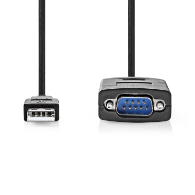 Kabel NEDIS, USB (A) > RS232  0,9m, crni   - Podatkovni kabeli