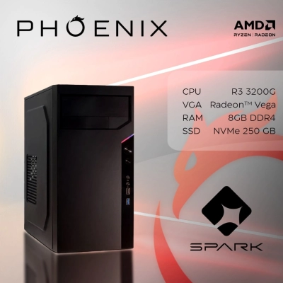Računalo office PHOENIX Spark Z-206, AMD Ryzen 3-3200G, 8GB, 250GB SSD   - RAČUNALA