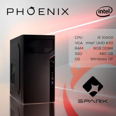 Računalo office PHOENIX Spark Z-187, Intel i5-10400, 8GB, 480GB SSD, Windows 11P   - Office računala