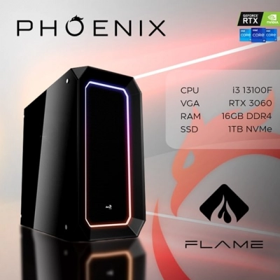 Računalo gaming PHOENIX Flame Y-503, Intel i3-13100F, 16GB, 1TB SSD, RTX 3060   - Gaming računala