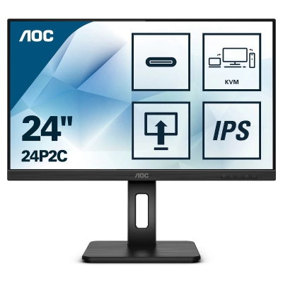 Monitor 23.8incha AOC 24P2C, FHD, IPS, 4ms, 1000:1, pivot, crni   - AOC