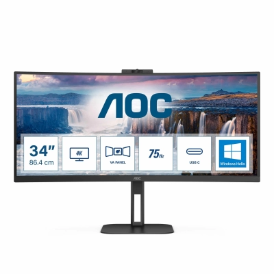 Monitor 34incha AOC CU34V5CW, WQHD, 1ms, 300cd/m2, 3000:1, crni   - AOC