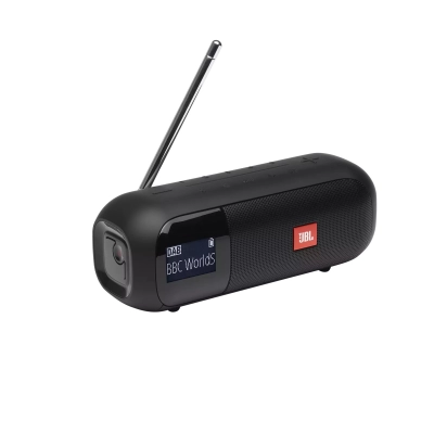 Prijenosni bluetooth zvučnik FM JBL TUNER 2, Bluetooth 4.2, DAB/DAB+ i FM radio, 5W RMS, vodootporan IPX7,  crni, JBLTUNER2BLK   - Prijenosni zvučnici