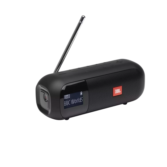 Prijenosni bluetooth zvučnik FM JBL TUNER 2, Bluetooth 4.2, DAB/DAB+ i FM radio, 5W RMS, vodootporan IPX7,  crni, JBLTUNER2BLK