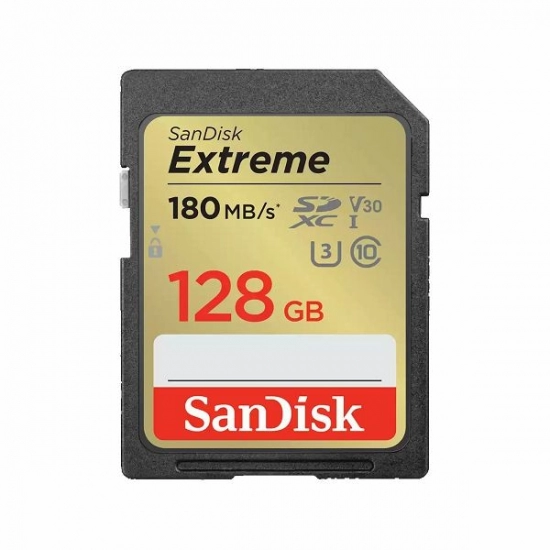 Memorijska kartica SANDISK Extreme SDXC, 128 GB, SDSDXVA-128G-GNCIN, V30 UHS-I U3, 180MB/s