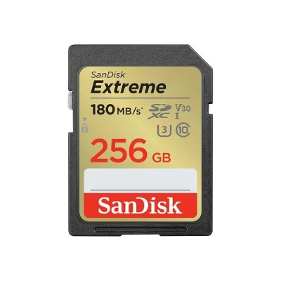 Memorijska kartica SANDISK Extreme SDXC, 256 GB, SDSDXVV-256G-GNCIN, Class 10 V30 UHS-I U3, 180MB/s   - Memorijske kartice