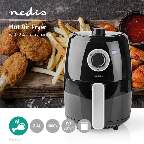 Friteza na vrući zrak NEDIS KAAF120FBK, 2.4l, 30min timer, crna Friteza na vrući zrak NEDIS KAAF120FBK, 2.4l, 30min timer, crna