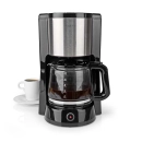 Aparat za kavu NEDIS KACM260EBK, filter, 1.5l, 1000W, crno srebrni