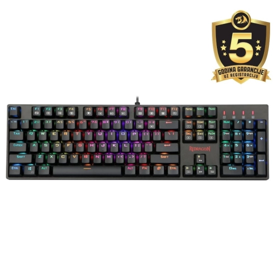 Tipkovnica REDRAGON SURARA K582RGB, mehanička, smeđi switch