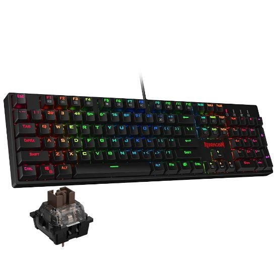 Tipkovnica REDRAGON SURARA K582RGB, mehanička, smeđi switch