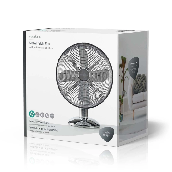 Ventilator stolni NEDIS FNTB20ECR30, 30cm, 35W, 3 brzine, metalni Ventilator stolni NEDIS FNTB20ECR30, 30cm, 35W, 3 brzine, metalni