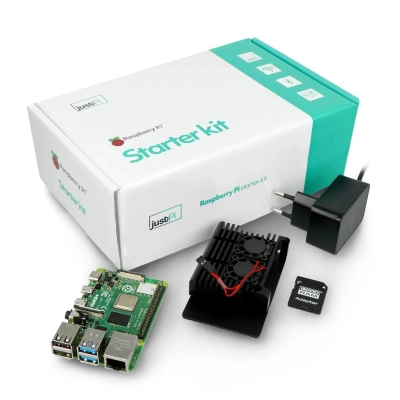 Set Raspberry Pi 4 B, 2GB, Starter Kit + kučište s dva ventilatora, JustPi   - Raspberry
