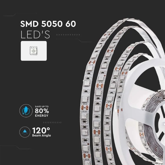 LED traka BIJELA, 60x5050 LED/m, samoljepiva,  IP20, neutralna bijela, 1 metar