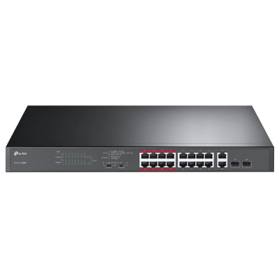 Switch TP-LINK 16-port Desktop PoE+, 16×10/100M RJ45 PoE, 2×10/100/1000M RJ45, 2×SFP GB Combo, metalno kućište (194W)    - Switchevi