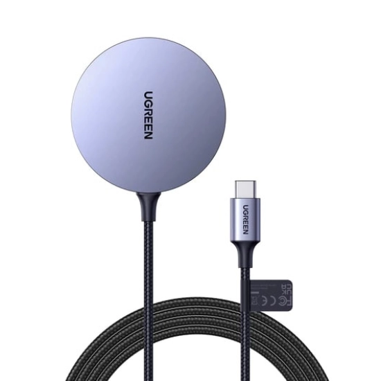 Kućni punjač UGREEN, do 15W, MagSafe, bežični, sivi Kućni punjač UGREEN, do 15W, MagSafe, bežični, sivi
