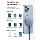 Kućni punjač UGREEN, do 15W, MagSafe, bežični, sivi