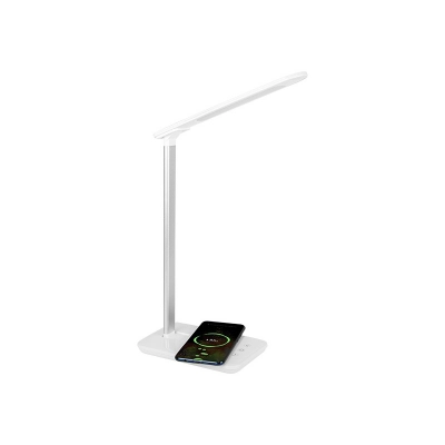 Svjetiljka stolna LED BLOW, bežični punjač za mobitel, 10W, bijeli   - Stolne lampe