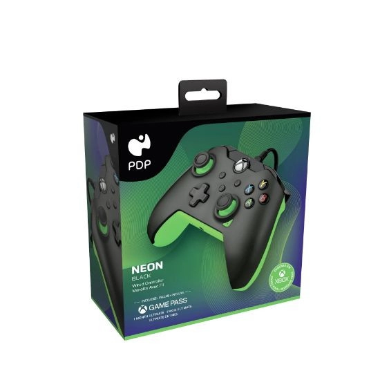 Gamepad XBOX, žični kontoler, crni neon zeleni