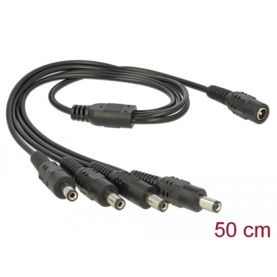 Kabel DELOCK, DC Splitter 5.5 x 2.1 mm 1 x Ž > 4 x M, 0.5m 83287   - Naponski kabeli