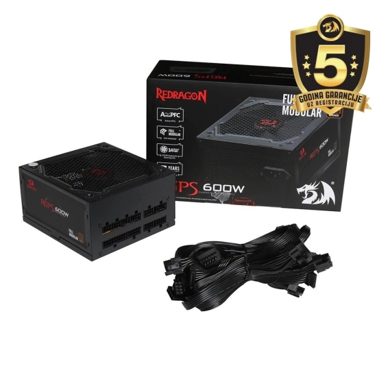 Napajanje 600W, REDRAGON GC-PS003, modularno Napajanje 600W, REDRAGON GC-PS003, modularno