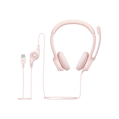 Slušalice LOGITECH H390 USB A, žičane, On-ear, roze   - Logitech Summer Promo