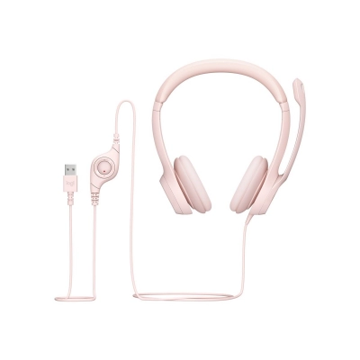 Slušalice LOGITECH H390 USB, žičane, On-ear, roze   - Slušalice