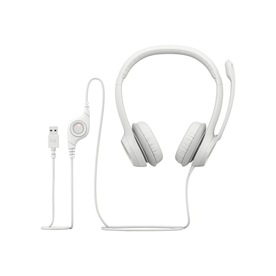 Slušalice LOGITECH H390 USB A, žičane, On-ear, bijele Slušalice LOGITECH H390 USB A, žičane, On-ear, bijele