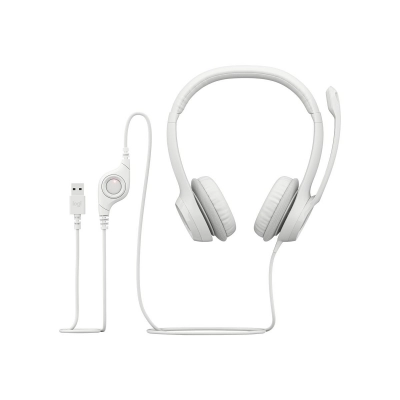 Slušalice LOGITECH H390 USB, žičane, On-ear, bijele   - Slušalice