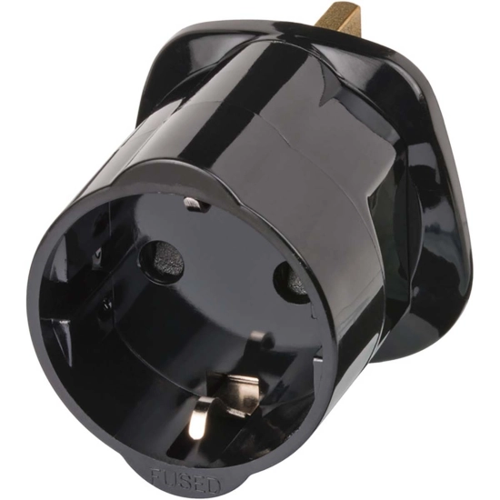 Putni adapter engleski utikač-šuko utičnica, crni, Brennenstuhl Putni adapter engleski utikač-šuko utičnica, crni, Brennenstuhl