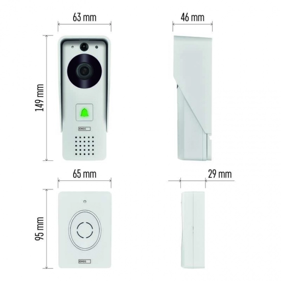 Portafon video WIFI, sa zvonom i solarnim panelom, za smartphone, EMOS GoSmart H4030