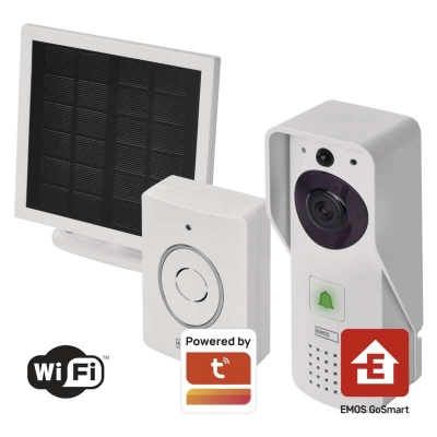 Portafon video WIFI, sa zvonom i solarnim panelom, za smartphone, EMOS GoSmart H4030   - ELEKTRONIKA