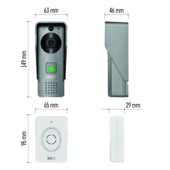 Portafon video WIFI, sa zvonom, za smartphone, EMOS GoSmart H4031 Portafon video WIFI, sa zvonom, za smartphone, EMOS GoSmart H4031