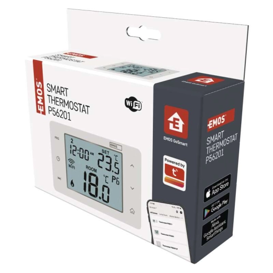 Termostat sobni digitalni, tjedni, Wifi, EMOS GoSmart P56201 Termostat sobni digitalni, tjedni, Wifi, EMOS GoSmart P56201