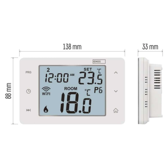 Termostat sobni digitalni, tjedni, Wifi, EMOS GoSmart P56201