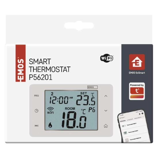 Termostat sobni digitalni, tjedni, Wifi, EMOS GoSmart P56201 Termostat sobni digitalni, tjedni, Wifi, EMOS GoSmart P56201