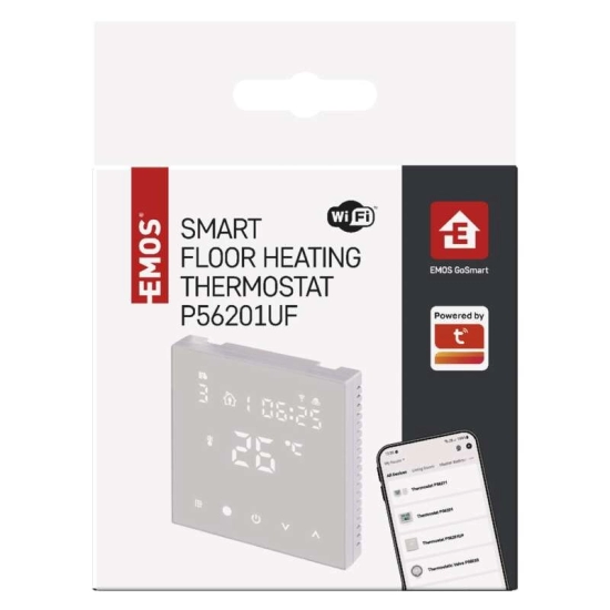 Termostat sobni digitalni za podno grijanje, tjedni, Wifi, EMOS GoSmart P56201UF